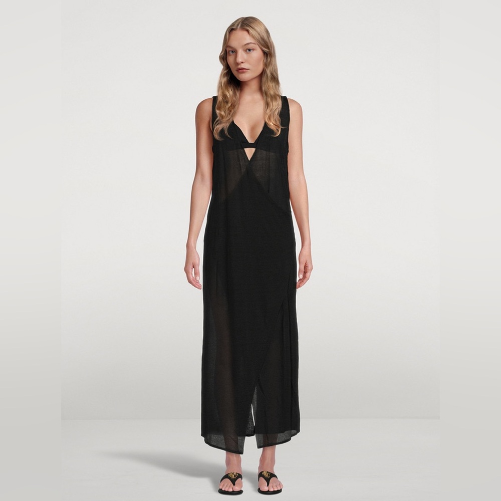 Zulu and Zephyr organic knit and linen beach dress